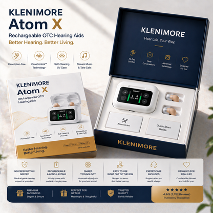 🔥 Only 2 Hours Left! 👂 KLENIMORE™ Atom X Smart Hearing Aids — Clearer Sound, More Comfortable Living 💖🔊