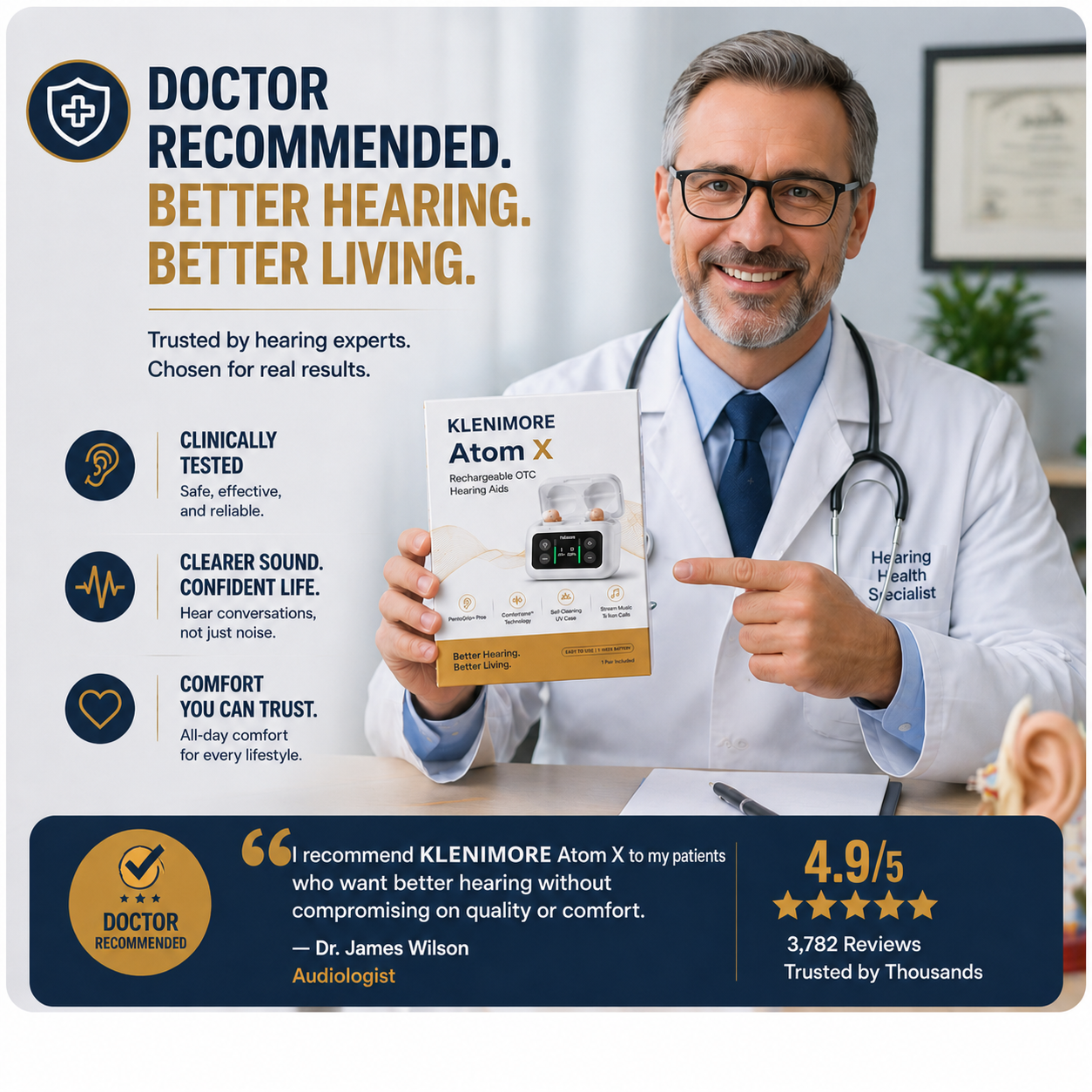 🔥 Only 2 Hours Left! 👂 KLENIMORE™ Atom X Smart Hearing Aids — Clearer Sound, More Comfortable Living 💖🔊